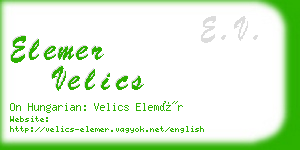 elemer velics business card